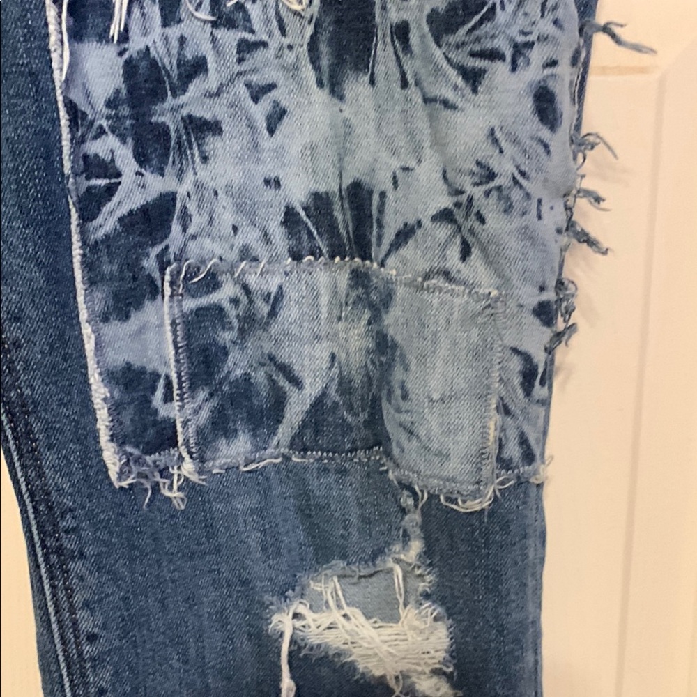 Boyfriend Distressed, Patchwork Jeans - image 2